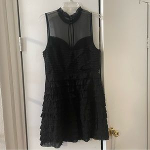 🖤Free People Sheer High Neck Ruffle Dress